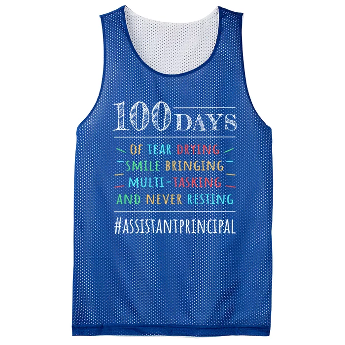 100 Days Of School Assistant Principal Cute Gift Mesh Reversible Basketball Jersey Tank