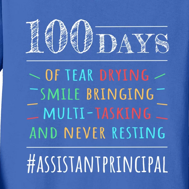 100 Days Of School Assistant Principal Cute Gift Kids Long Sleeve Shirt