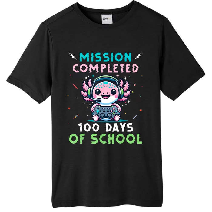 100 Days Of School 100th Day Of School Gamer Axolotl ChromaSoft Performance T-Shirt