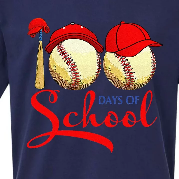 100 Days Of School Baseball Teacher 100th Day Of School Sueded Cloud Jersey T-Shirt