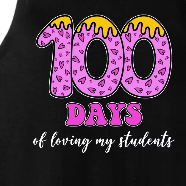 100 Days Of Loving My Students Teacher Celebration Ladies Tri-Blend Wicking Tank