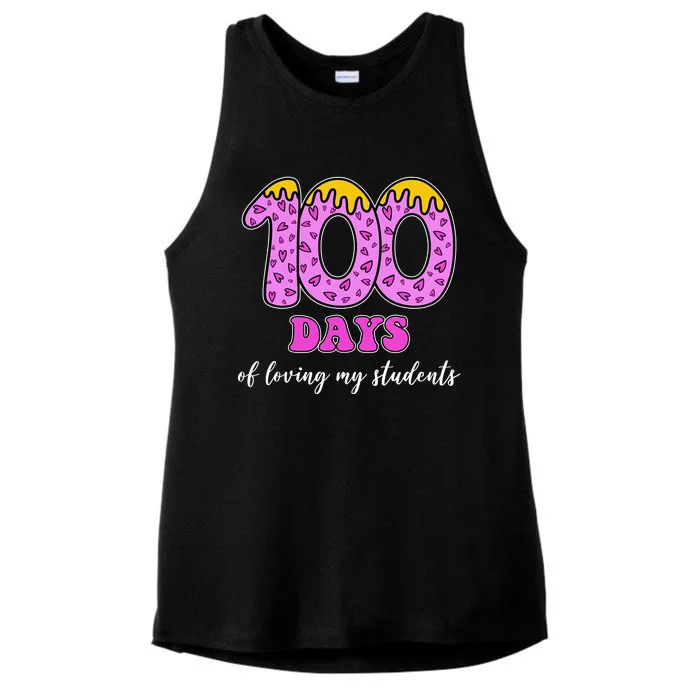 100 Days Of Loving My Students Teacher Celebration Ladies Tri-Blend Wicking Tank