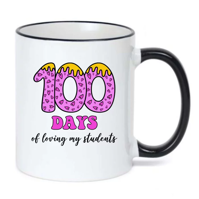 100 Days Of Loving My Students Teacher Celebration Black Color Changing Mug