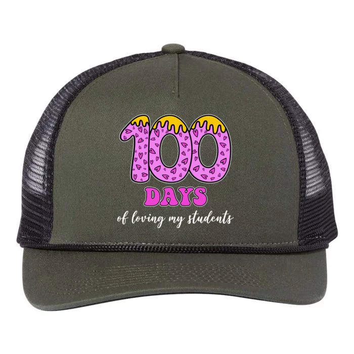 100 Days Of Loving My Students Teacher Celebration Retro Rope Trucker Hat Cap