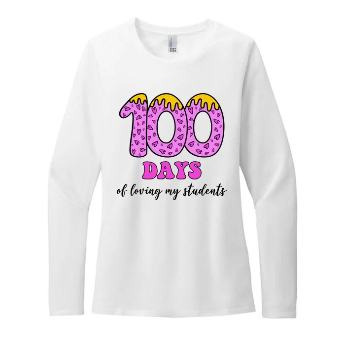 100 Days Of Loving My Students Teacher Celebration Womens CVC Long Sleeve Shirt