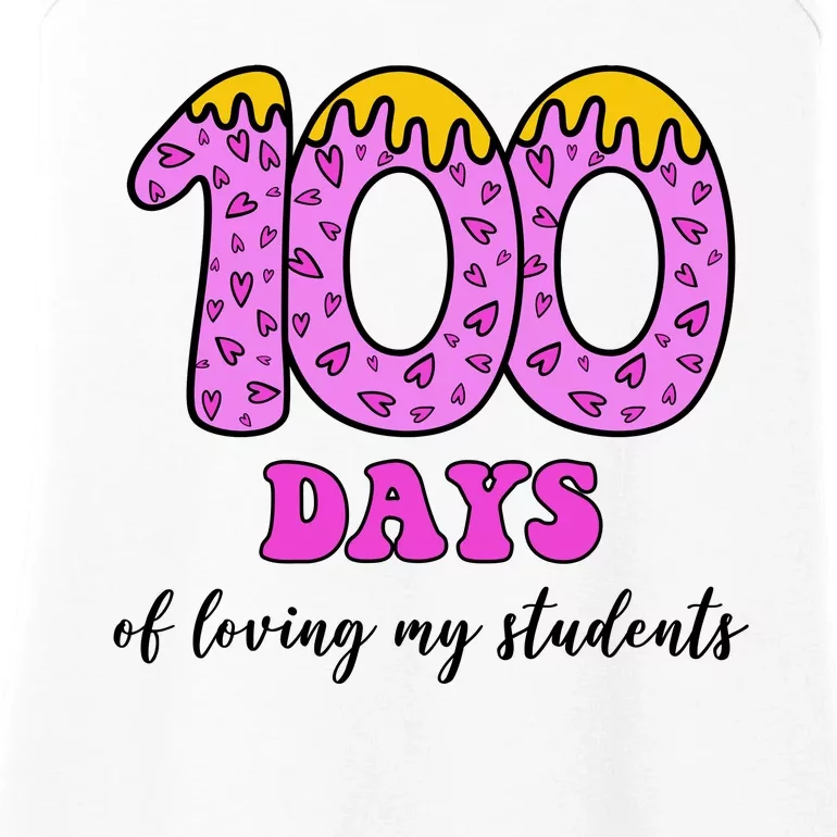 100 Days Of Loving My Students Teacher Celebration Ladies Essential Tank