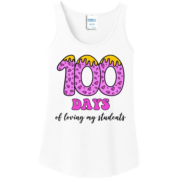 100 Days Of Loving My Students Teacher Celebration Ladies Essential Tank