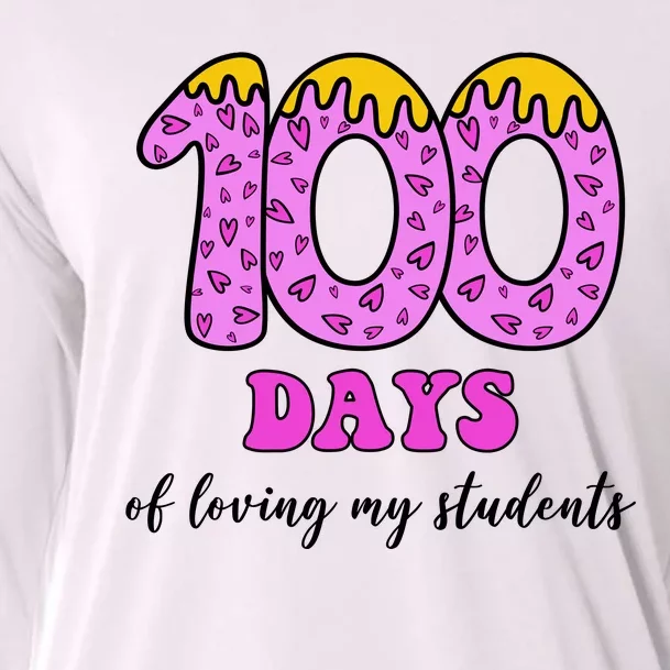 100 Days Of Loving My Students Teacher Celebration Cooling Performance Long Sleeve Crew