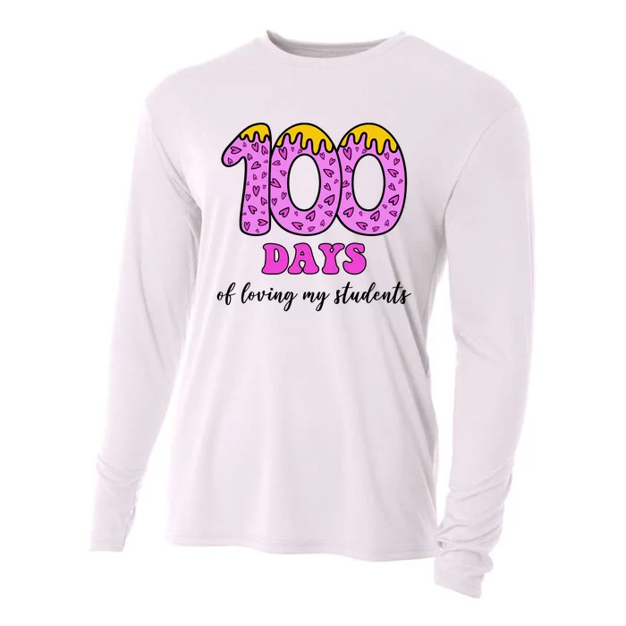 100 Days Of Loving My Students Teacher Celebration Cooling Performance Long Sleeve Crew