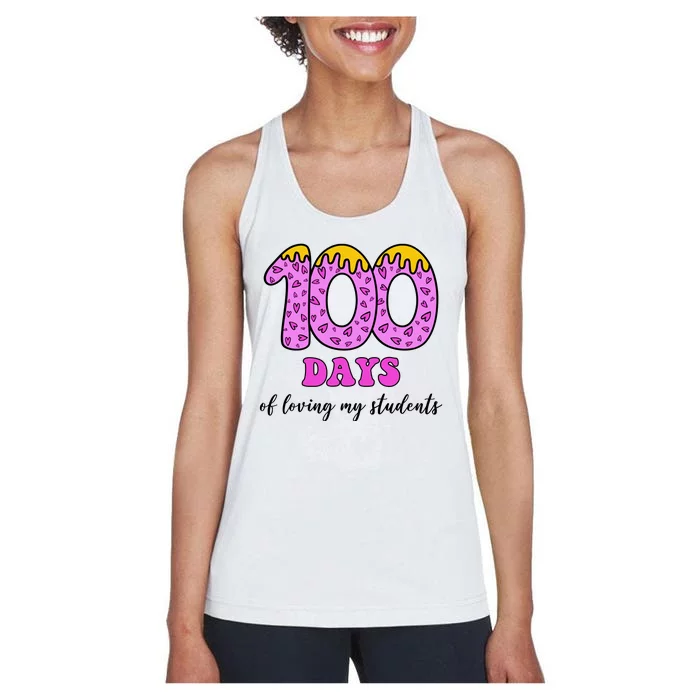 100 Days Of Loving My Students Teacher Celebration Women's Racerback Tank