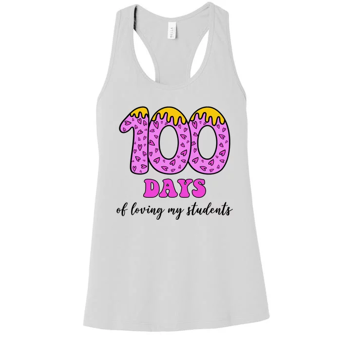 100 Days Of Loving My Students Teacher Celebration Women's Racerback Tank