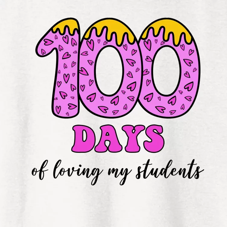 100 Days Of Loving My Students Teacher Celebration Women's Crop Top Tee