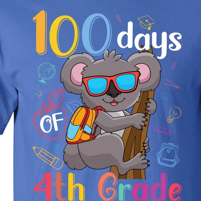 100 Days Of 4Th Grade Koala 100Th Day School Fourth Grade Gift Tall T-Shirt