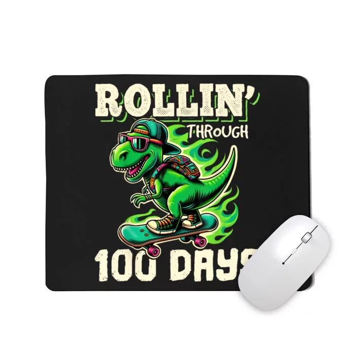 100 Days Of School Boy Teacher 100th Day T Rex Outfit Mousepad