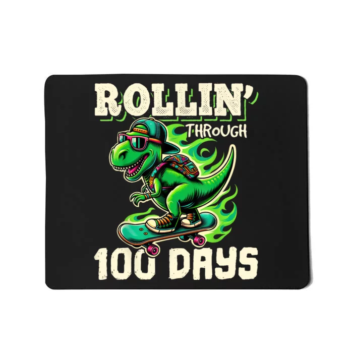 100 Days Of School Boy Teacher 100th Day T Rex Outfit Mousepad