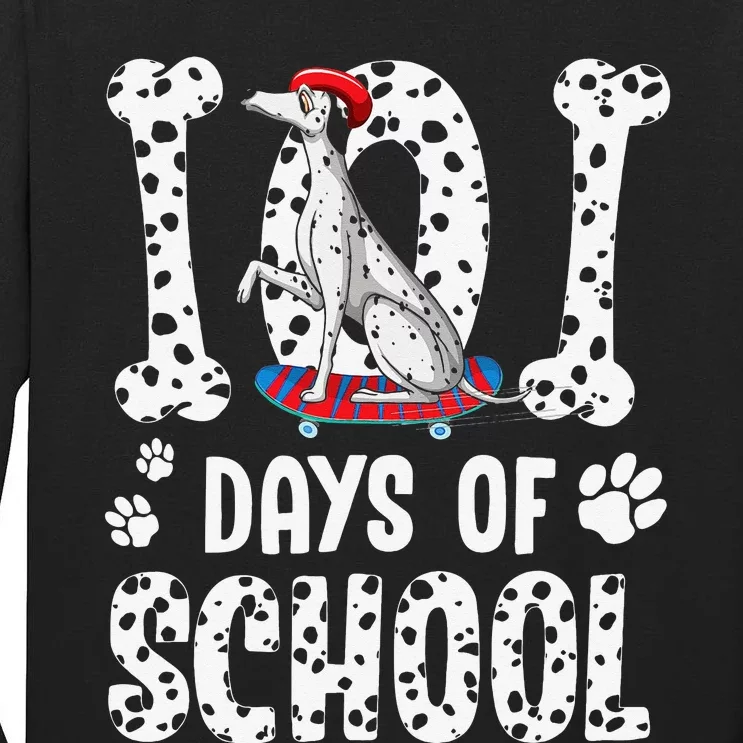 101 days of school dalmatian skateboard smarter Tall Long Sleeve T-Shirt