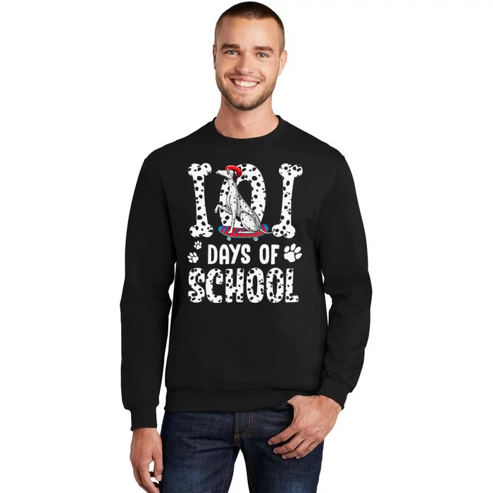 101 days of school dalmatian skateboard smarter Tall Sweatshirt