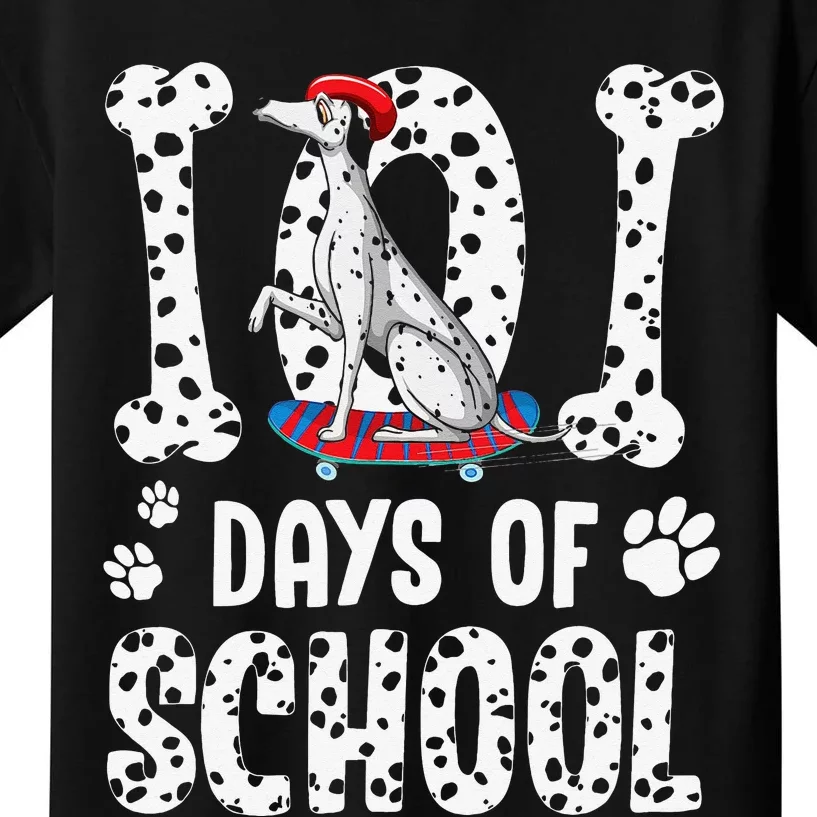 101 days of school dalmatian skateboard smarter Kids T-Shirt