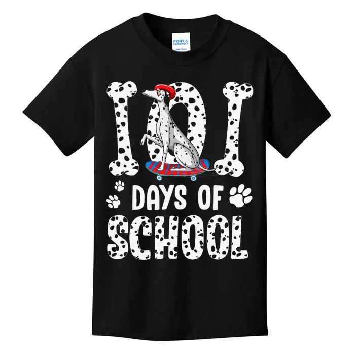 101 days of school dalmatian skateboard smarter Kids T-Shirt