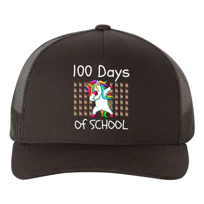 100th Day Of School Dabbing Unicorn Teacher, 100 Days Yupoong Adult 5-Panel Trucker Hat