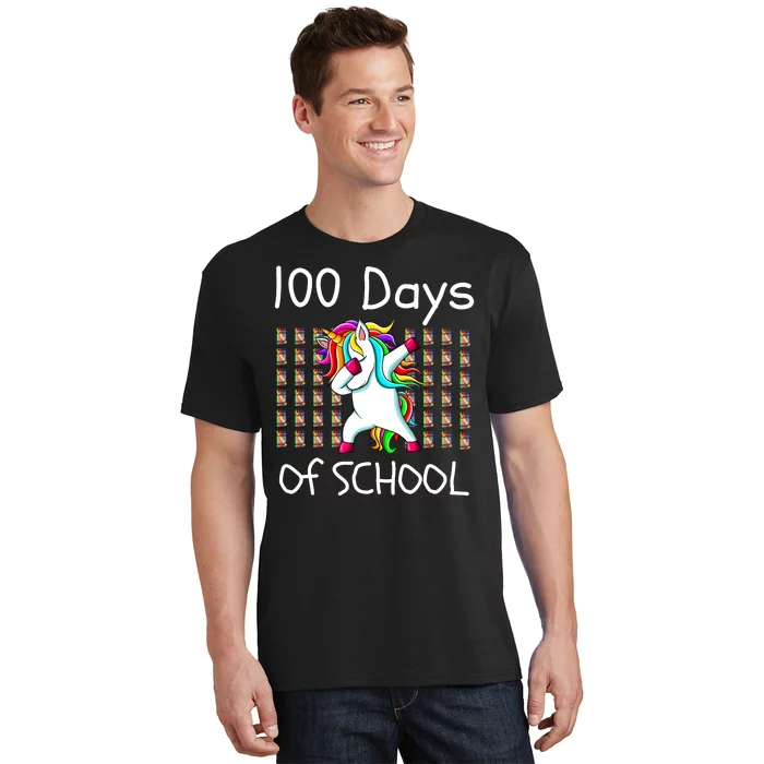 100th Day Of School Dabbing Unicorn Teacher, 100 Days T-Shirt