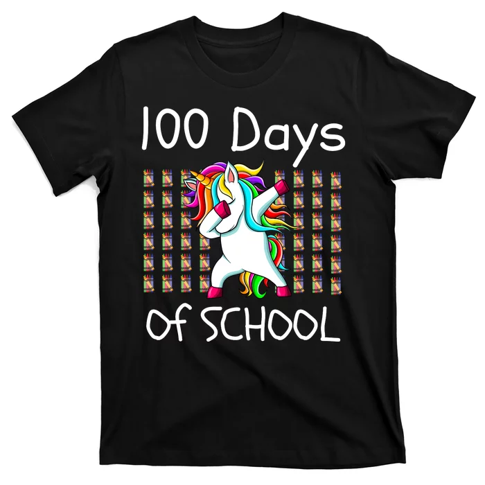 100th Day Of School Dabbing Unicorn Teacher, 100 Days T-Shirt