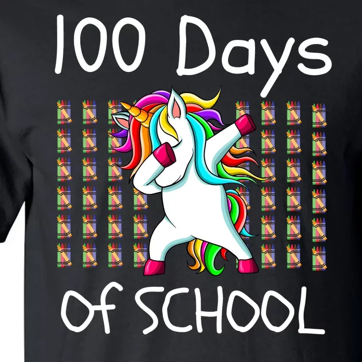 100th Day Of School Dabbing Unicorn Teacher, 100 Days Tall T-Shirt