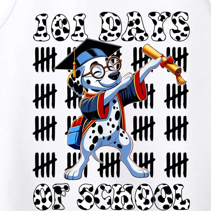 100 Days Of School Dalmatian Dog Boy Girl 100 Days Smarter Performance Tank