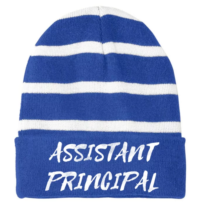 100 Days Of School Teacher's Day Cool Assistant Principal Gift Striped Beanie with Solid Band