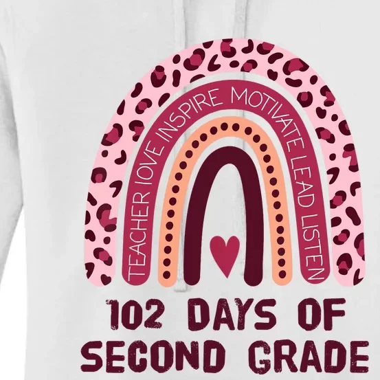 102 Day Of 2nd Grade Rainbow 102 Day Of Second Grade Women's Pullover Hoodie