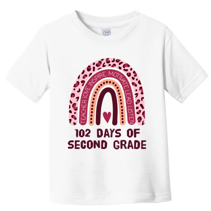 102 Day Of 2nd Grade Rainbow 102 Day Of Second Grade Toddler T-Shirt