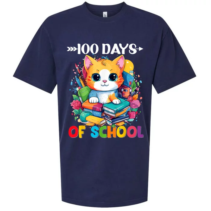 100th Day Of School Cute Cat Kitty Gifts 100 Days Smarter Sueded Cloud Jersey T-Shirt