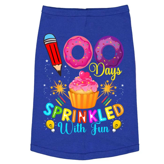 100th Day Of School 100 Days Sprinkled With Fun Cupcake Funny Gift Doggie Tank