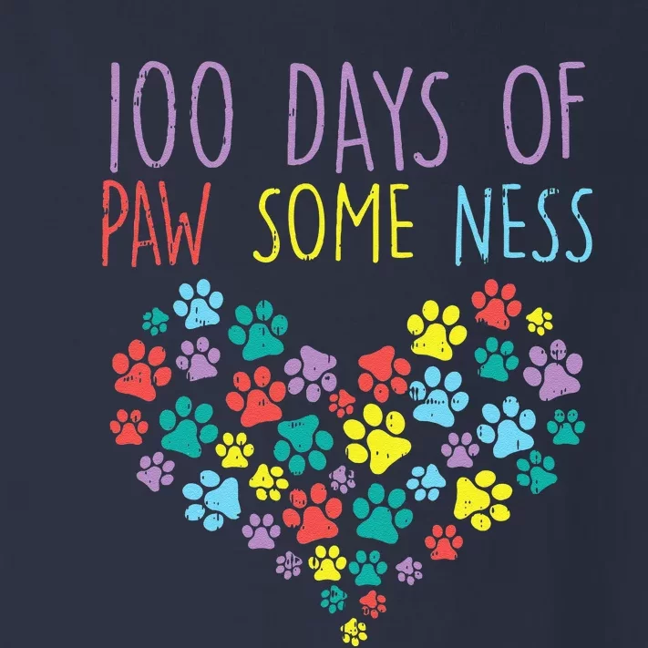 100 Days Of Pawsomeness Heart 100th Day School Dog Cat Gift Toddler Long Sleeve Shirt