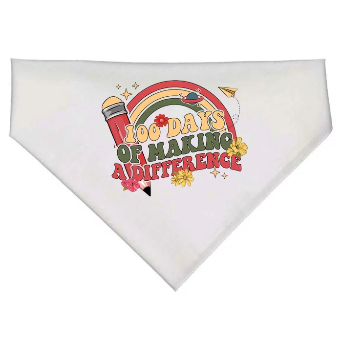 100 Days Of School 100th Days Of Making A Difference Rainbow 100 Days Smarter USA-Made Doggie Bandana