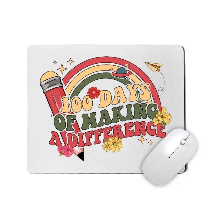 100 Days Of School 100th Days Of Making A Difference Rainbow 100 Days Smarter Mousepad