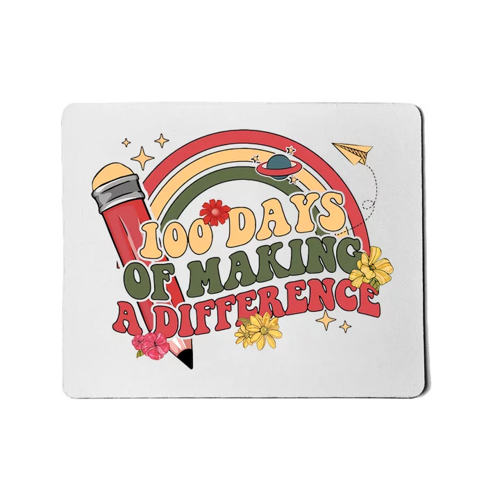 100 Days Of School 100th Days Of Making A Difference Rainbow 100 Days Smarter Mousepad