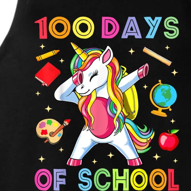 100 Days Of School Ladies Tri-Blend Wicking Tank