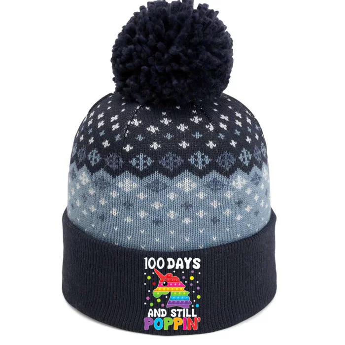 100 Days Of School Still Poppin Pop It Unicorn Kindergarten The Baniff Cuffed Pom Beanie