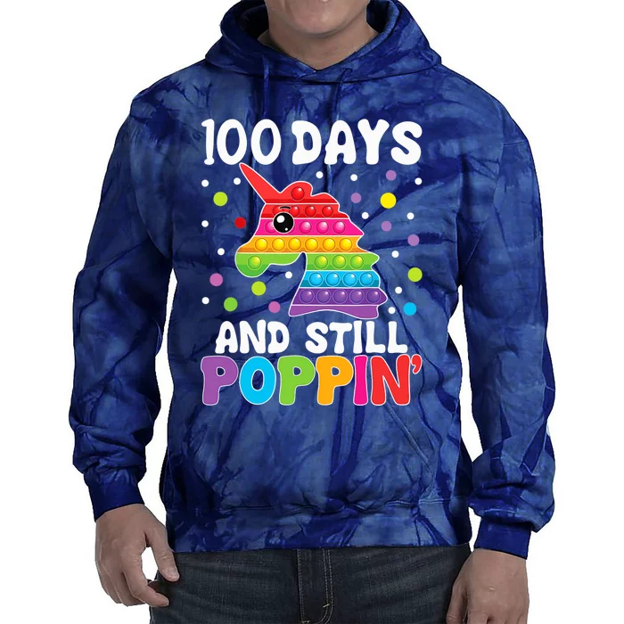 100 Days Of School Still Poppin Pop It Unicorn Kindergarten Tie Dye Hoodie