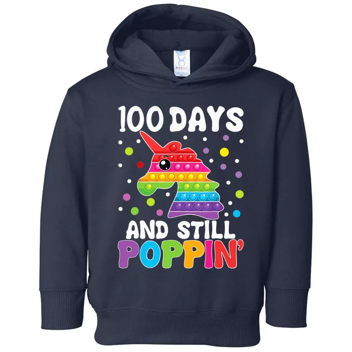 100 Days Of School Still Poppin Pop It Unicorn Kindergarten Toddler Hoodie