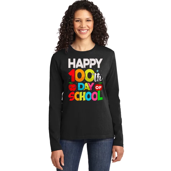 100 Days Of School Teacher Student Ladies Long Sleeve Shirt