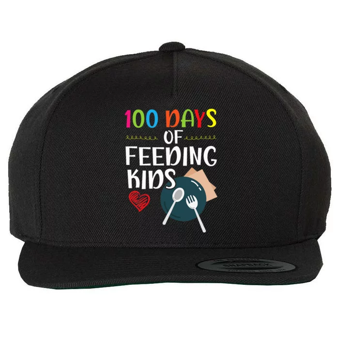 100 Days Of Feeding  Lunch Lady School Canteen Wool Snapback Cap