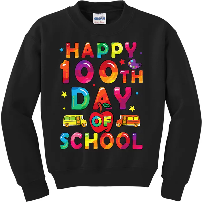 100 Days Of School Happy 100 Days Of School Kids Sweatshirt