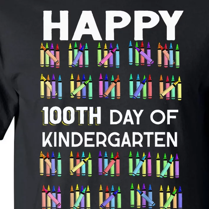 100 Days Of Kindergarten Happy 100th Day Of School Teachers Tall T-Shirt