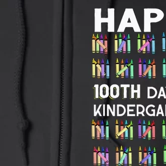 100 Days Of Kindergarten Happy 100th Day Of School Teachers Full Zip Hoodie