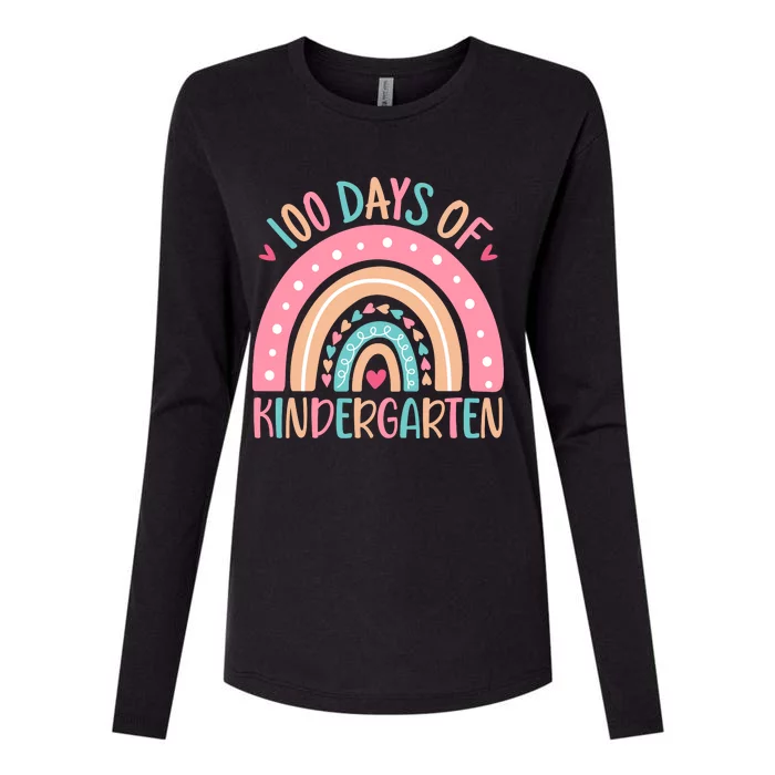 100 Days Of Kindergarten Teacher 100th Day Of School Womens Cotton Relaxed Long Sleeve T-Shirt