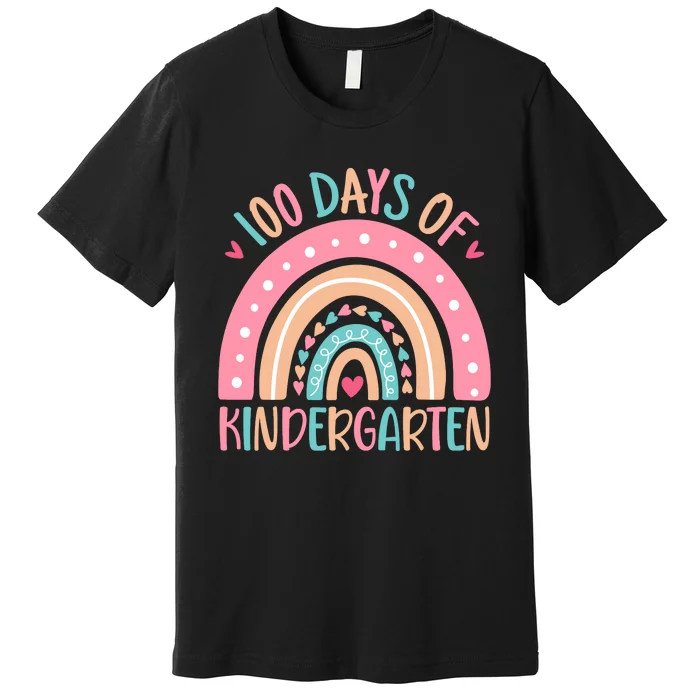 100 Days Of Kindergarten Teacher 100th Day Of School Premium T-Shirt