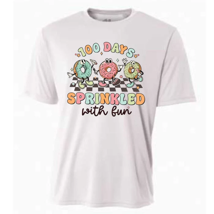 100 Days Of School Teacher Sprinkled With Fun Cooling Performance Crew T-Shirt