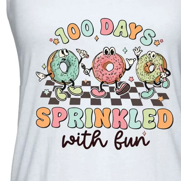 100 Days Of School Teacher Sprinkled With Fun Ladies Essential Flowy Tank